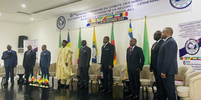 La problématique de la sécurisation de l'aviation civile pour booster l'intégration régionale des pays de la CEMAC était au cœur de la 6ème session ordinaire du Comité des ministres de l’Agence de supervision de la sécurité aérienne en Afrique centrale qui s’est tenue le 4 octobre 2024 à Douala au Cameroun