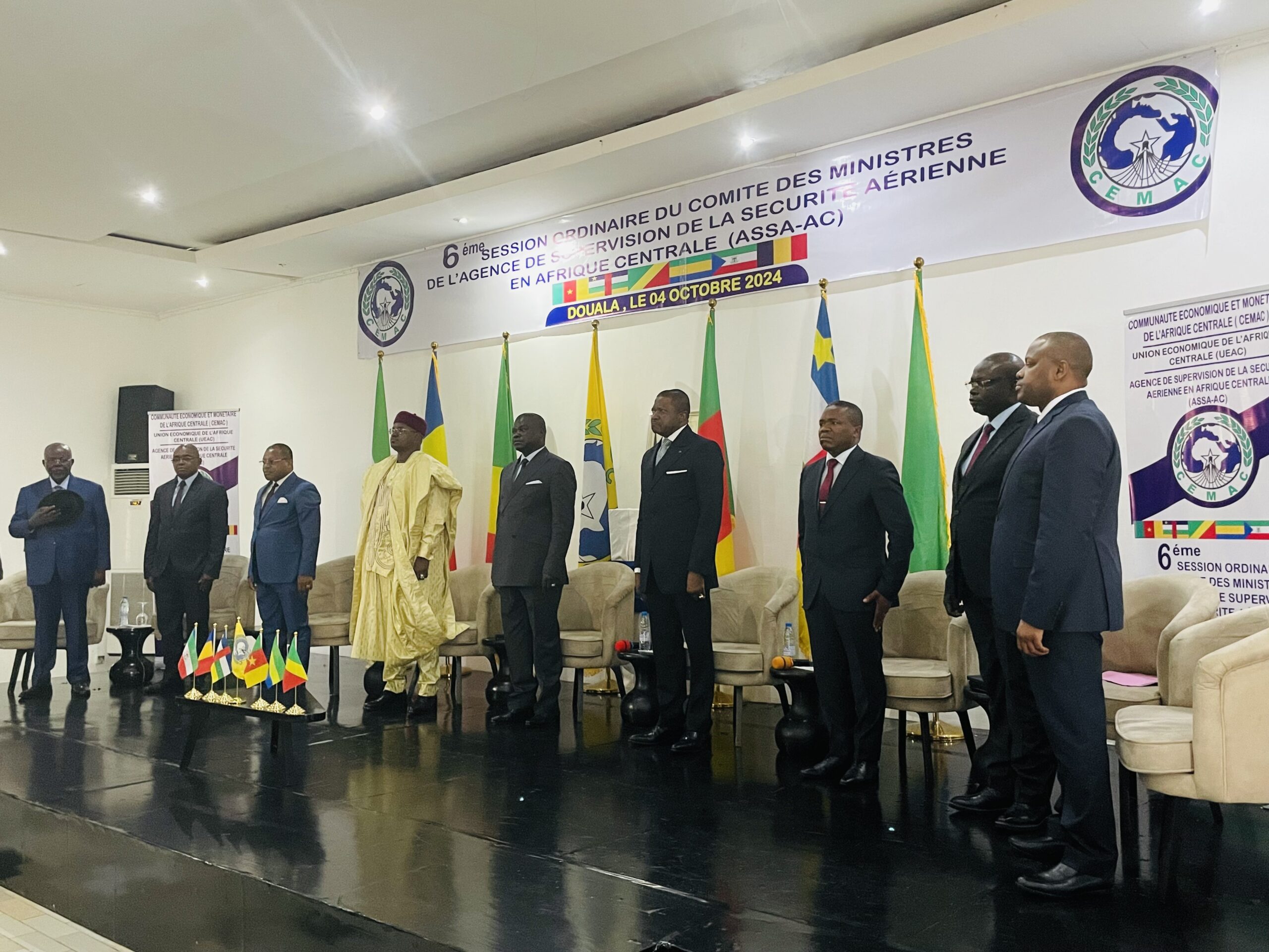 La problématique de la sécurisation de l'aviation civile pour booster l'intégration régionale des pays de la CEMAC était au cœur de la 6ème session ordinaire du Comité des ministres de l’Agence de supervision de la sécurité aérienne en Afrique centrale qui s’est tenue le 4 octobre 2024 à Douala au Cameroun